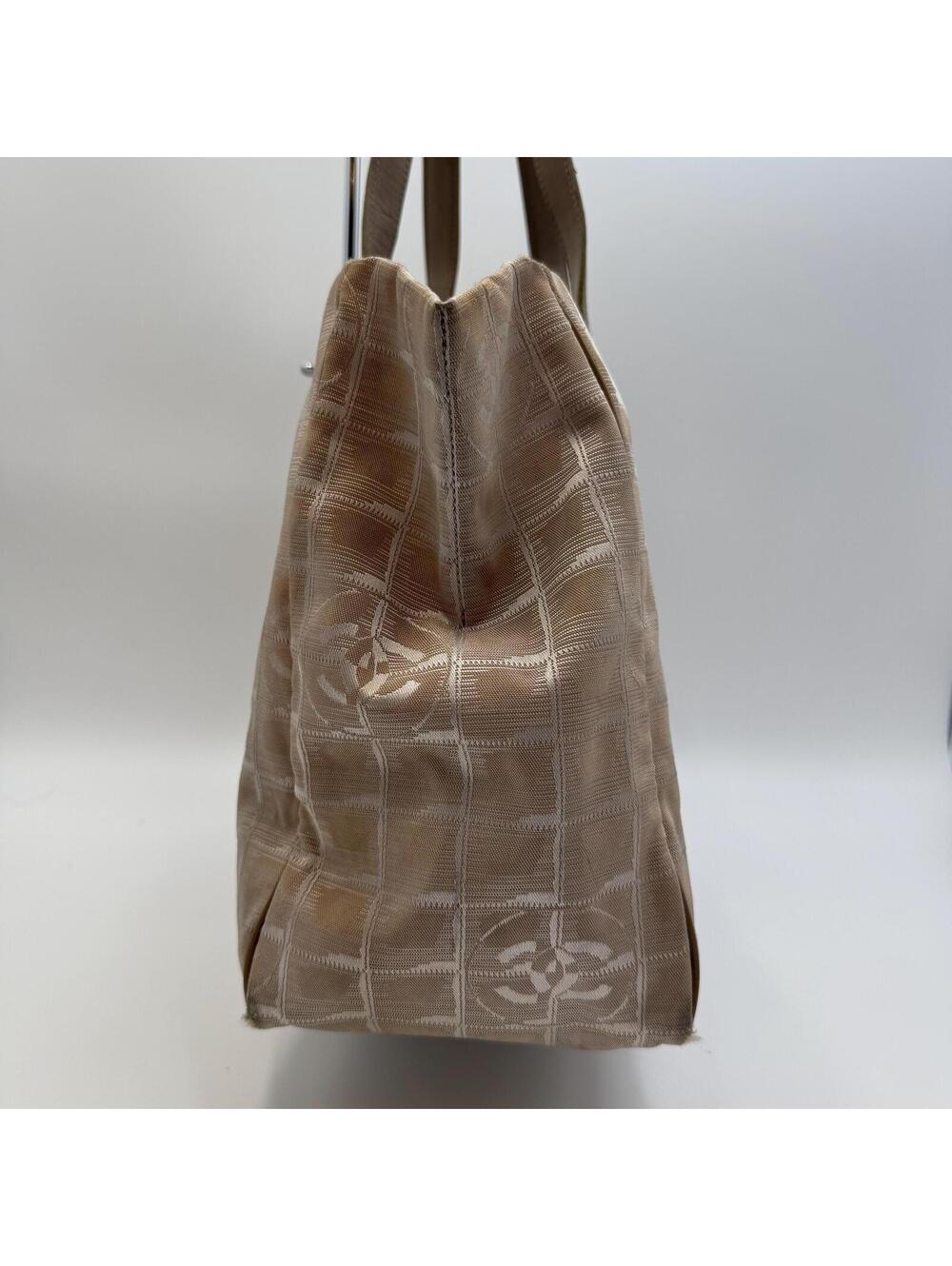 Chanel Beige New Travel Line Nylon Jacquard Tote - Picture 7 of 9